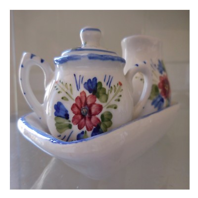 3 Vintage Art Nouveau Ceramic Faïences Design Décor Handmade