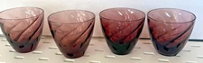 4 Hazelware Moroccan Amethyst Purple Glasses Swirl Cocktail Cordial Liqueur Bar