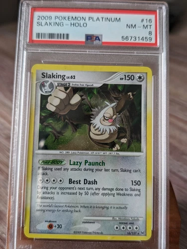 2009 Pokemon Platinum Slaking Holo #16 PSA 8