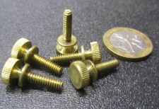 Flared Shoulder Brass Thumb Screw, 3/8" Dia, 6-32 x 1/2" Length, 25 Pc