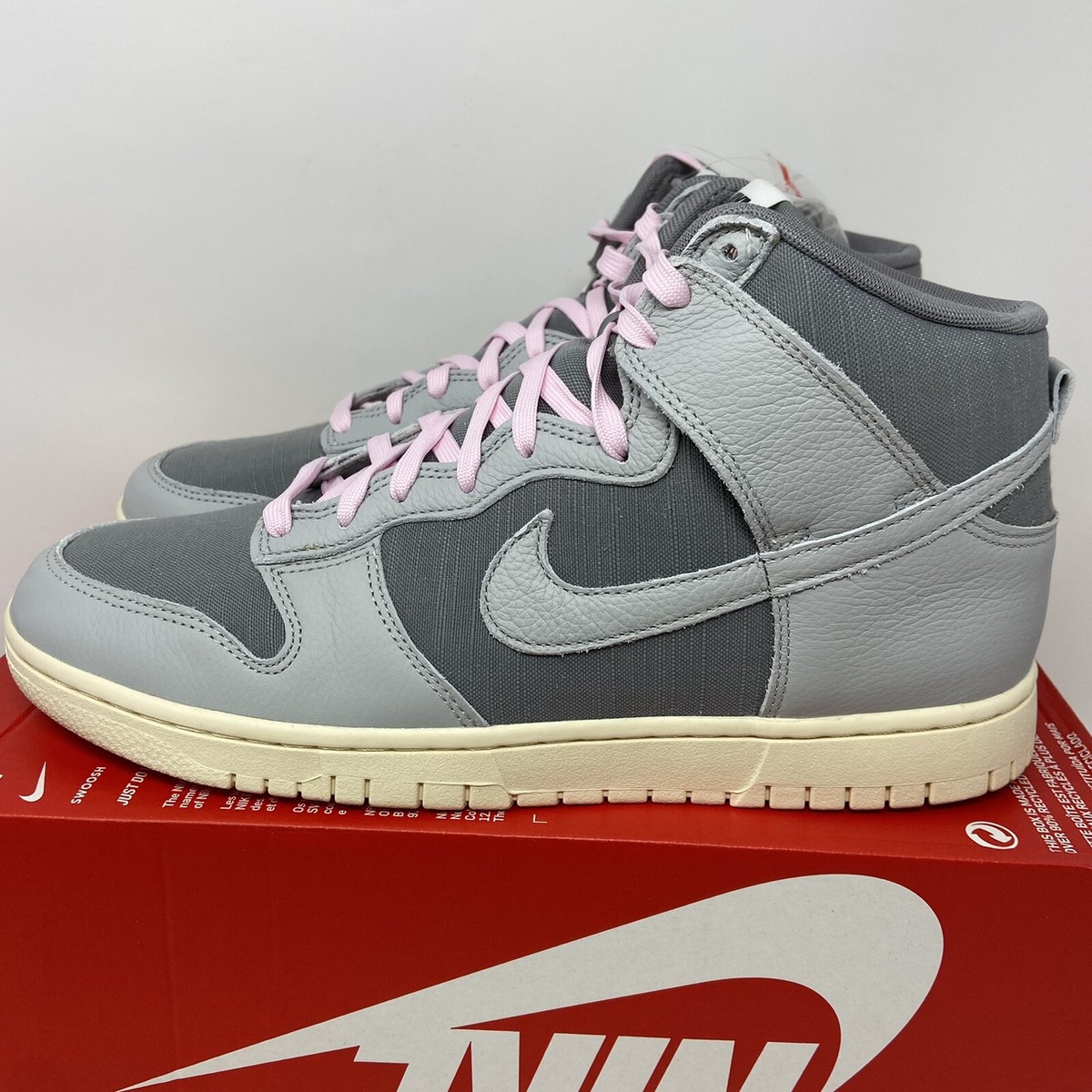 Nike Dunk High Premium Grey Pink Sail Men display picture 1