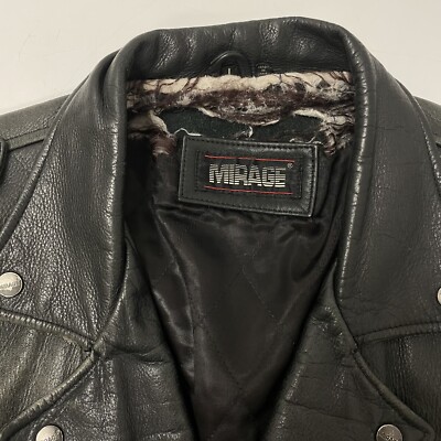 Vtg 90's Mirage DISTRESSED Black Goat Skin Leather