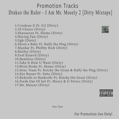 Rap/Hip-Hop.. White CD. Drakeo the Ruler - I Am Mr. Mosely 2 [Dirty Mixtape]