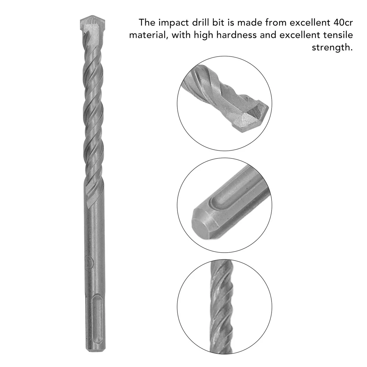 12mm Concrete Drill Bits 2 Flutes 5pcs Fast Cutting Impact Drill
