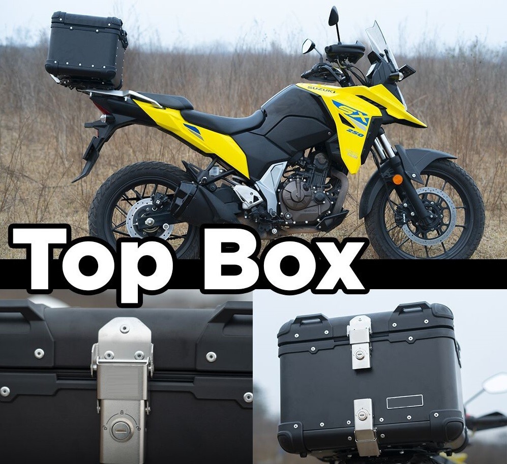 TOP BOX ALUMINIUM BLACK ( 45ltr ) R-FLAT FOR SUZUKI V STROM 250 | eBay