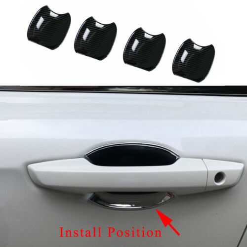 Carbon Fiber Auto Car Door Handle Bowl Cover Trim For Toyota RAV4 2019-2024 part - Picture 1 of 6