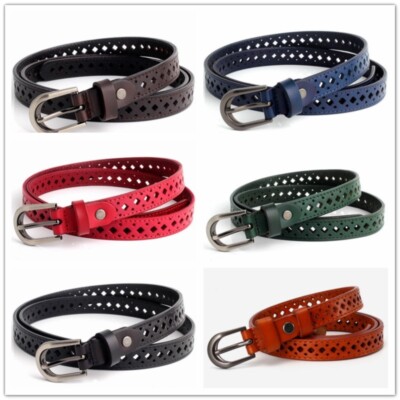 Ladies Leather Hollow Out Belt Pin Buckle Waists Waistband  display picture 3