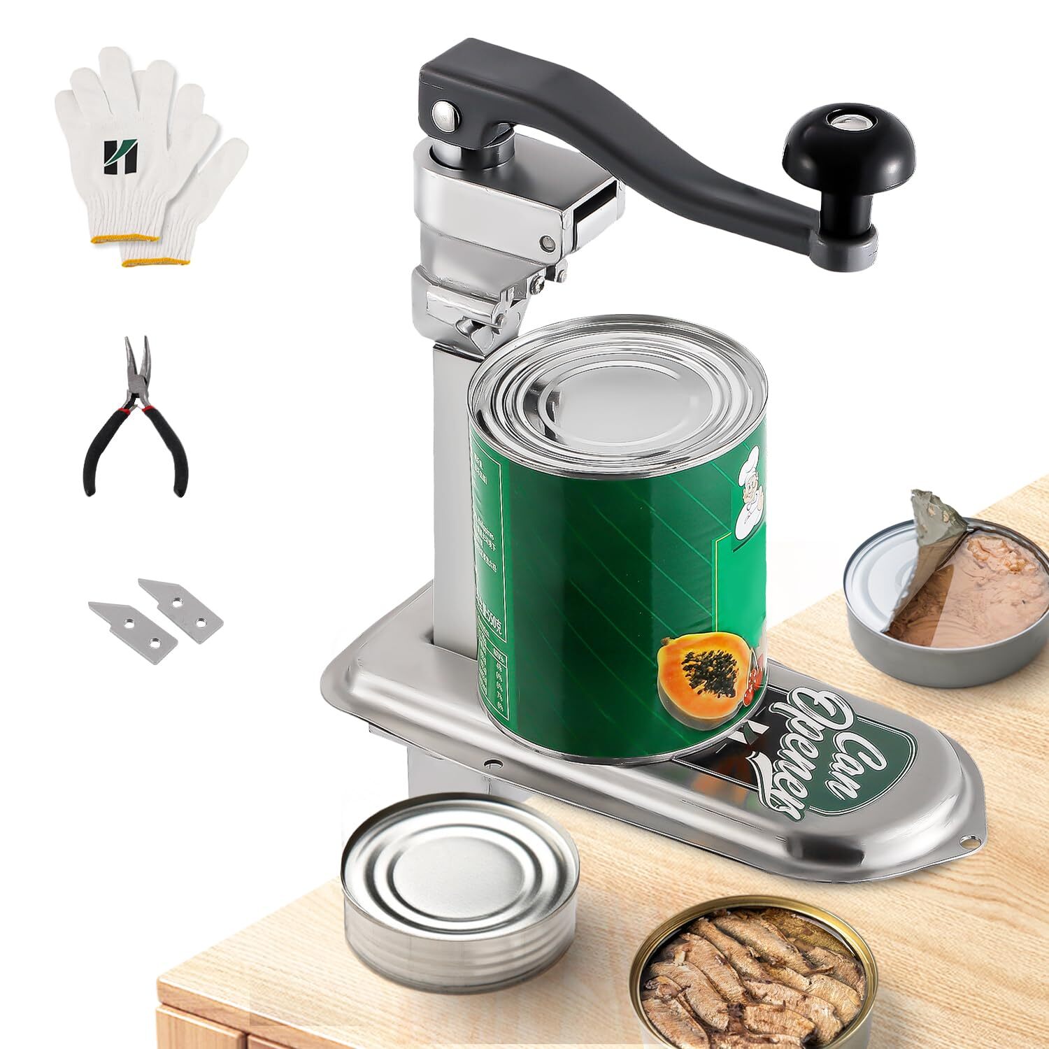 Commercial Can Opener Manual Table Mounted 28.5''/72cm Heavy Duty Adjustable ...-image