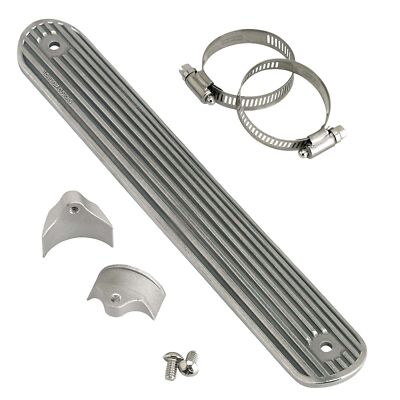 Lowbrow Customs Finned 12'' Cast Aluminum Heat Shield Harley chopper Sportster