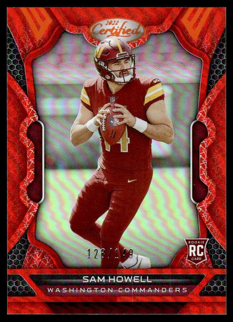 2022 Panini Certified Mirror Orange Sam Howell Rookie 128/149 Washington