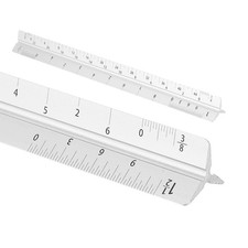 7 Inch Imperial Architectural Triangular Scale Ruler Small Scale, Silver