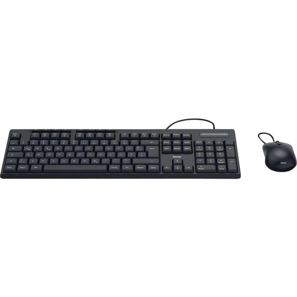 Clavier QWERTZ allemand et souris filaire Hama CKM-200 pour saisie bureautique PC