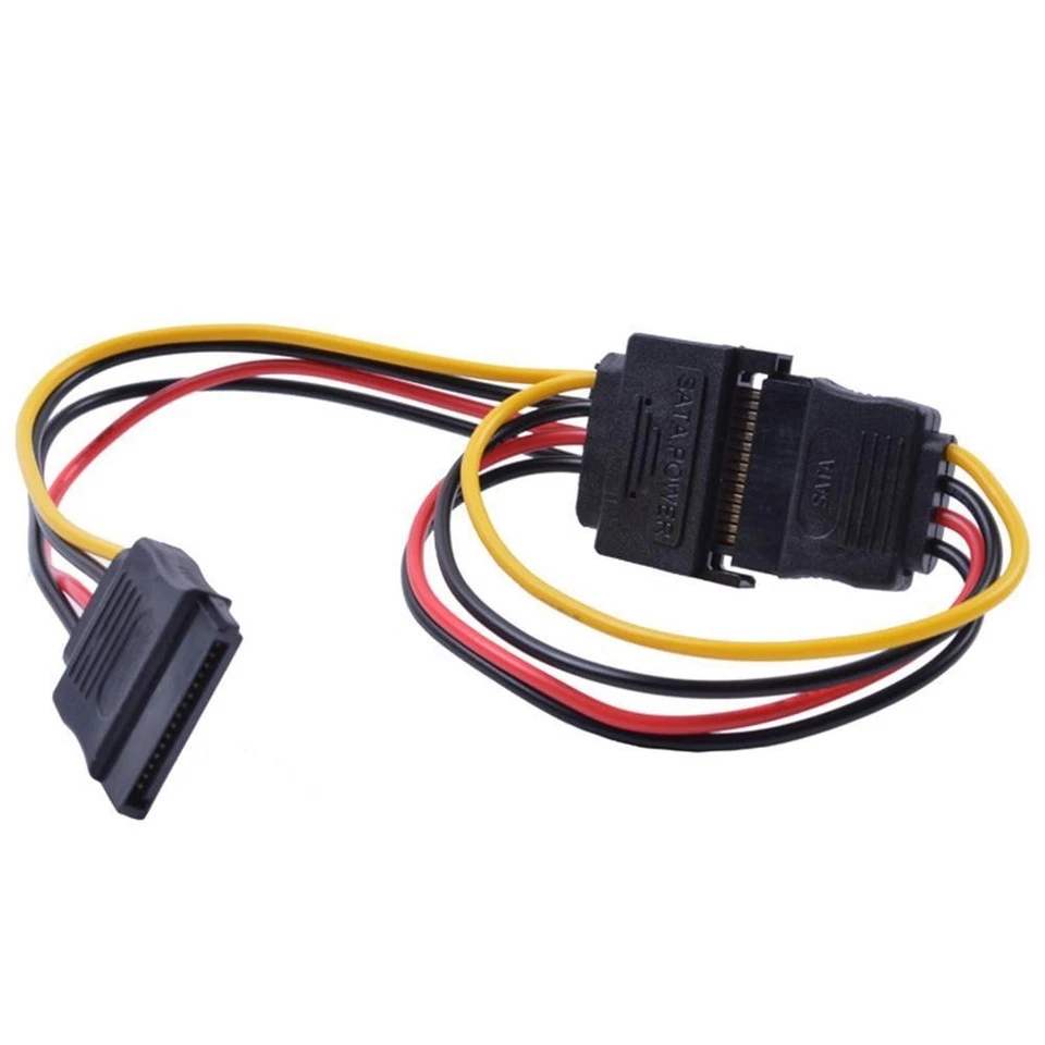 SATA Power 15-pin Y-Splitter Cable Adapter Male to Hard For HDD Female I6B0 - Image 4 of 4