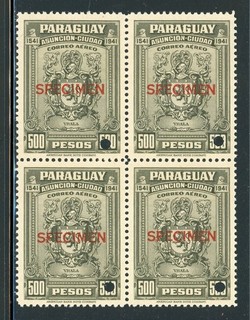 PARAGUAY MNH Specialized ABNCo SPECIMEN: Scott #C133 500P Asuncion Block 4 $$$