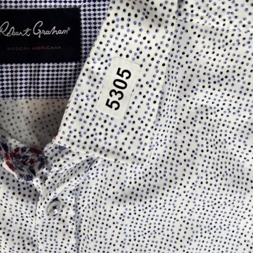 Robert Graham Shirt Mens 4XL Classic Fit Blue White Geometric Circle Preppy - Picture 9 of 11