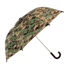 Kids Camo Umbrella Water-Resistant Polyester Canopy Easy Grip