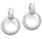 CINER Diamante Pave Crystals Pendant Doorknocker Clip Earrings — photo 3