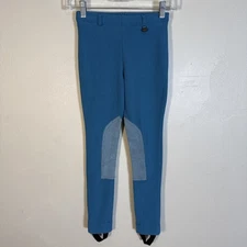 Ovation Girls Youth Blue Horse Riding Pants Equestrian Breeches 12 Stirrups