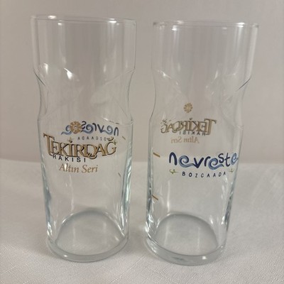 Tekirdag Rakisi Raki Glass Clear Lot Of 2 Logo Glasses 5  Tall Thumb Impression
