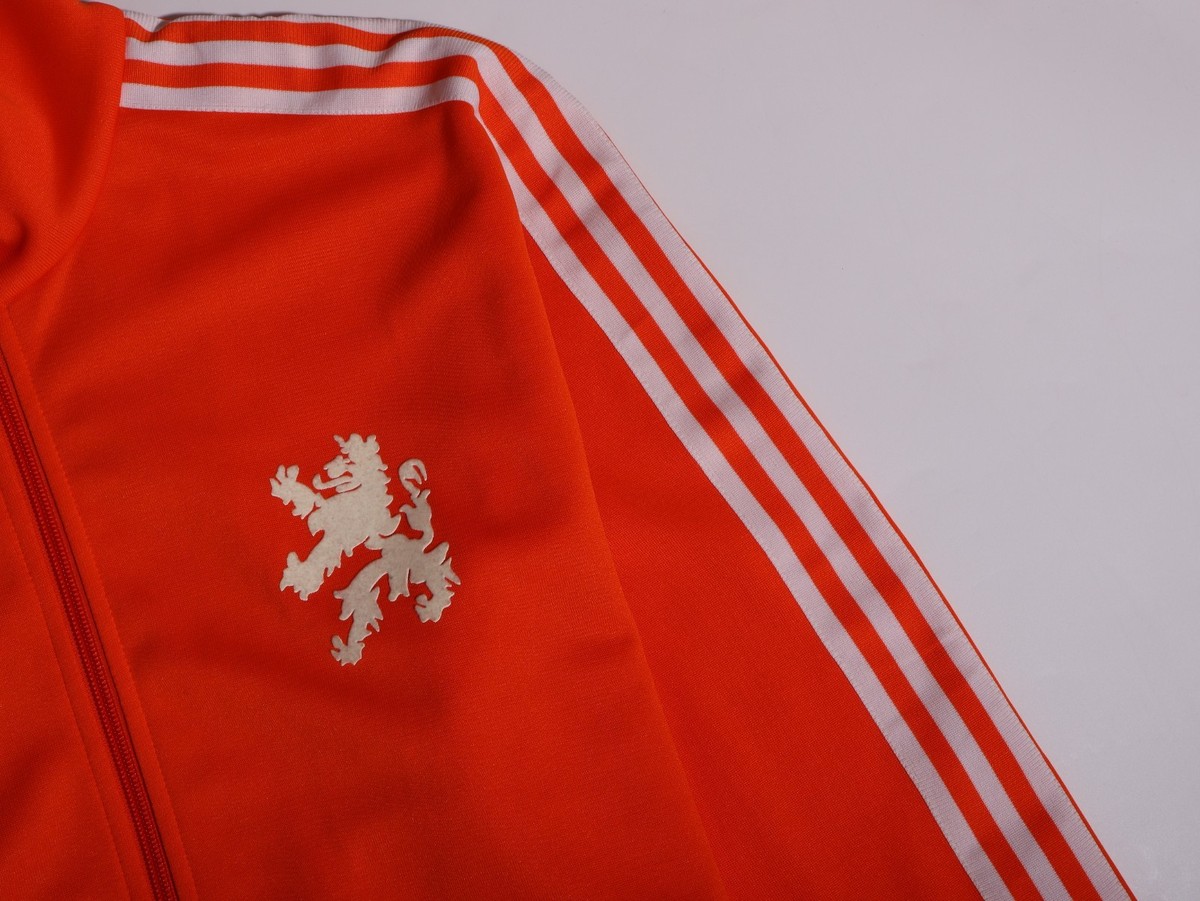 Adidas Track Jacket Netherlands L Orange Retro FIFA Football Rare
