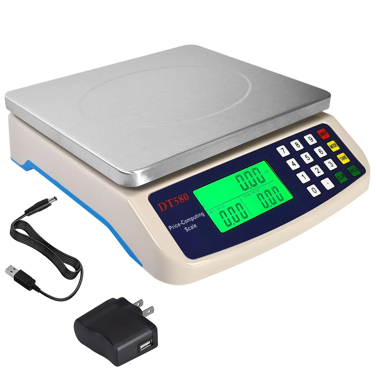 Commercial Weight-Price Scale 88lb (40kg / 1g), Professional Market Scale wit...