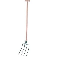 Gartengabel mit 90cm T-Griff Holzstiel 4 Zink...