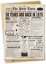 Large 50 Years Old Birthday Gifts for Women Men,Happy 50Th Birthday Card for Hus