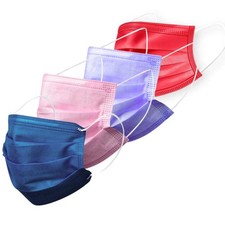 Disposable 3-Ply Face Masks with Elastic Ear loops: 10 Pack