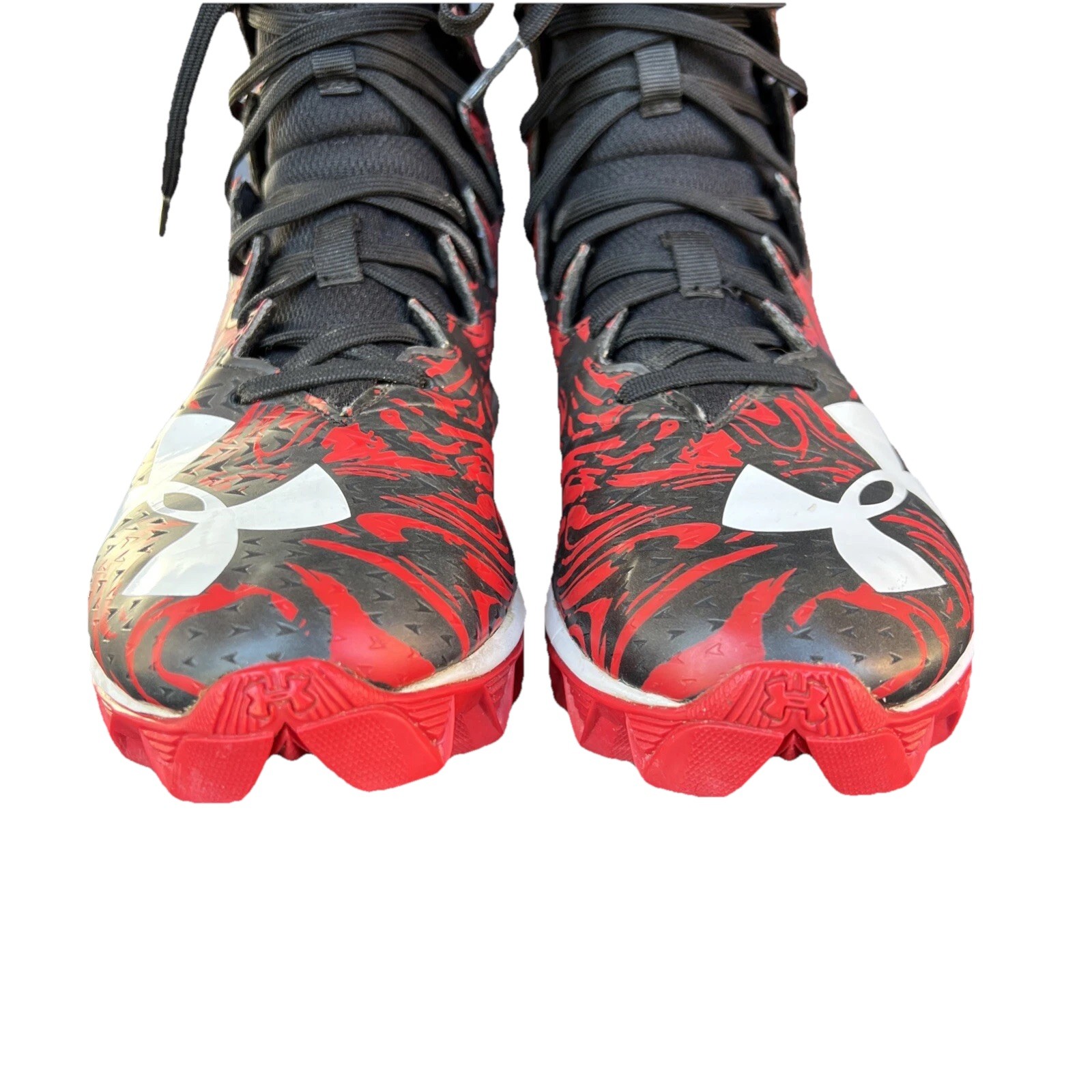 Under Armour Highlight Lux Marble Mens Sz 7 Football Cleats Red Blk 1289772-061 thumbnail 4