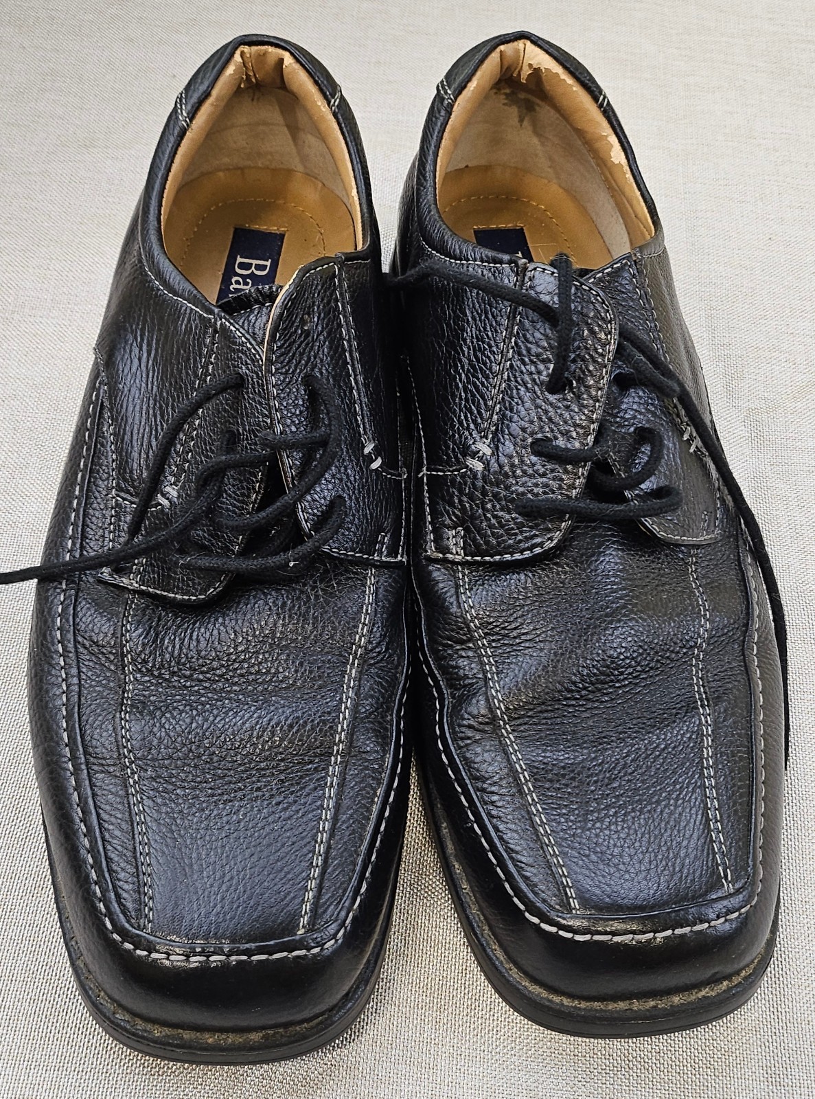 SAOLA Scarpe eleganti Oxford da lavoro Bass Miller in pelle nera stringate da uomo 12M 1329 001
