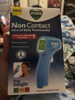 Vicks Non-Contact Infrared Digital Thermometer Blue 36120HTE Fever InSight