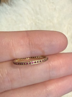 Satomi Kawakita 18k Gelbgold Rubin Ewigkeit Bandring 1900 $