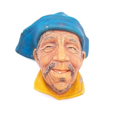 Vintage Bossons Old Salt Chalkware Head Fisherman Sea England Sailor Wall 1976