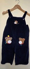 Miki House Toddler Blue Corduroy Embroidered Classic Bear Overalls Pants 120cm