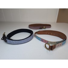 Set of Three Youth Vineyard Vines Belts Size Small Themed Sea, Lighthouse, Whale