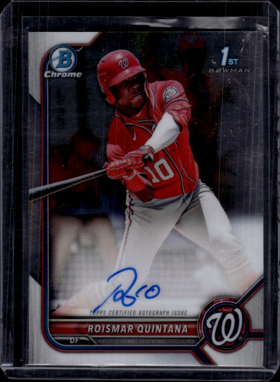 2022 Bowman Chrome Prospects Autographs #CPA-RQ Roismar Quintana Nationals