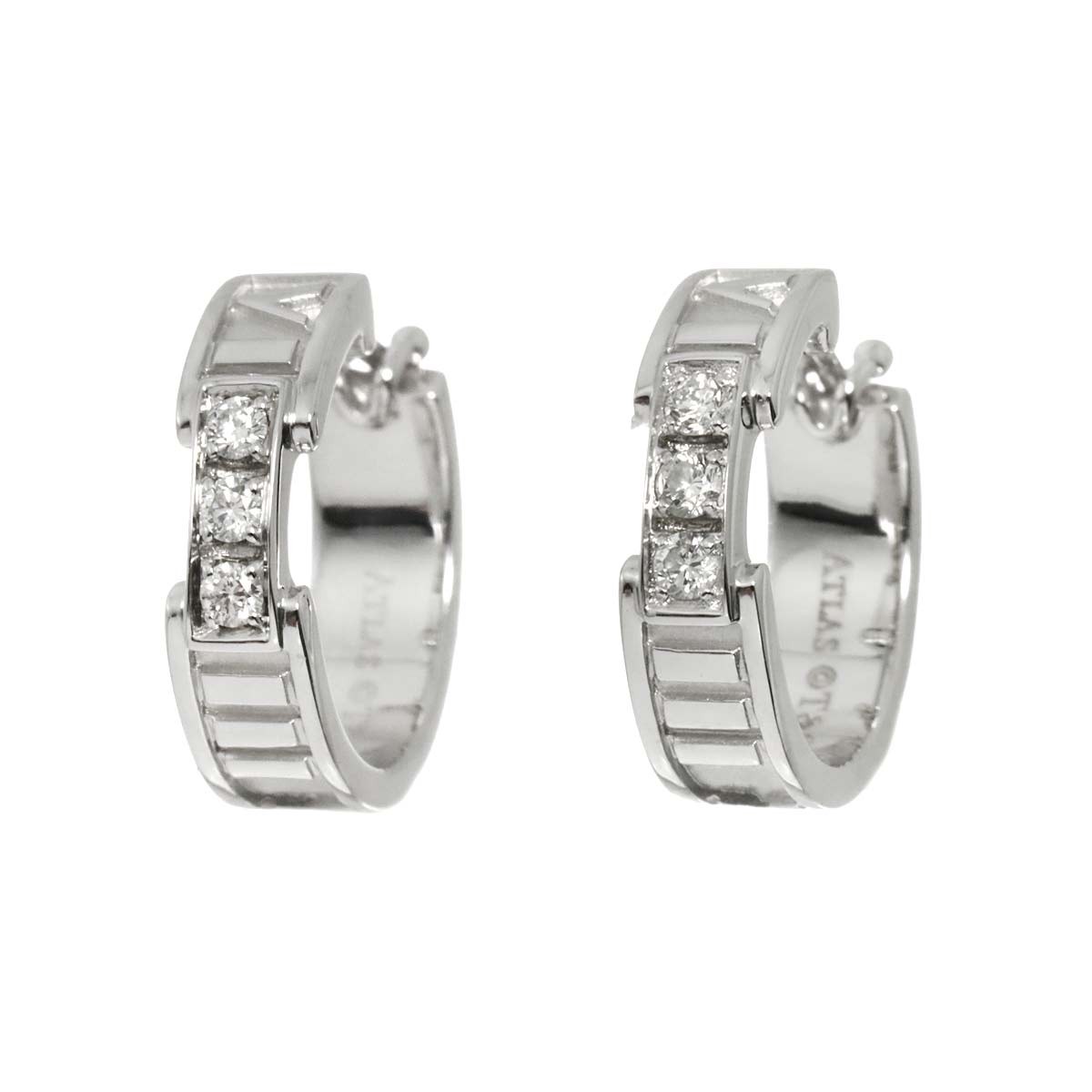 たかし✨TIFFANY earring✨ティファニーピアス アトラス 片耳 TIFFANY Co. Atlas Diamond Earrings Pierced 18K White Gold 750