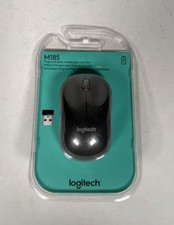 Wireless Mouse Logitech M185 Black USB Receiver Sealed New
