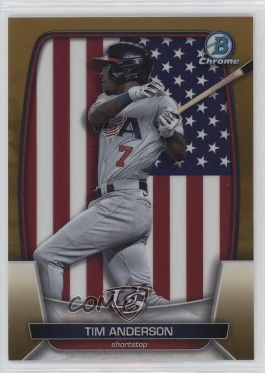 2023 Bowman Chrome WBC Flag Variations Gold Refractor 37/50 Tim Anderson 2o0