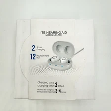 NIB Ite Hearing Aid Model: JH-A39 Charging Case Charging Time Two Hours