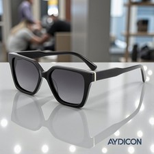 Aydicon Trendy Black Square Polarized Women's Sunglasses UV 400 Protect FG1649T