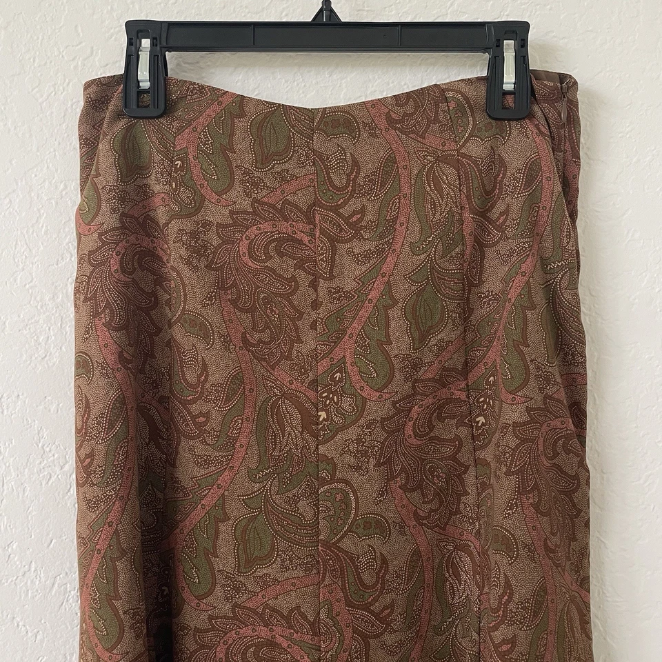 Falda midi Judith Heart Petites Y2K años 90 para mujer cachemira talla 8P marrón bosque hada Foto 4 de 4