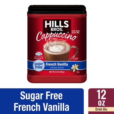 Hills Bros. Instant Cappuccino Mix, Sugar Free French Vanilla 12 Oz, Pack of 1