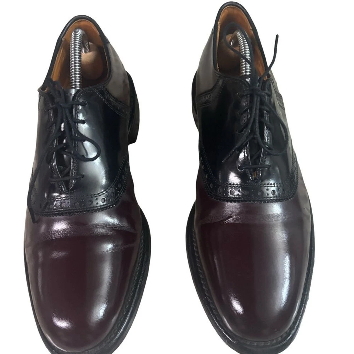 Rare Allen Edmonds Wilbert 2 Tone Black & Brown 8 EUC Tie Up Allen Edmonds Multicolor Dress Shoes for Men for sale | eBay main image 4