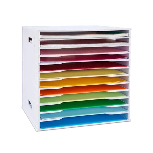 Scrapbook Paper Organizer for 12 Slots-Standard Size-for IKEA KALLAX White - Picture 2 of 7