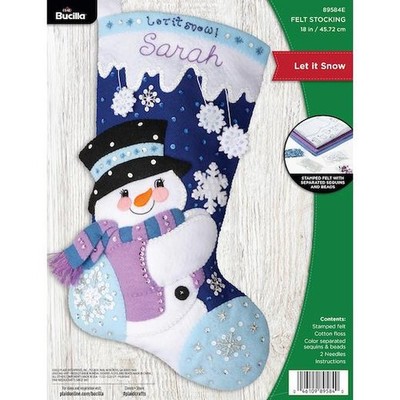 Bucilla 18'' Filz Weihnachten Strumpf Kit-Let It Snow