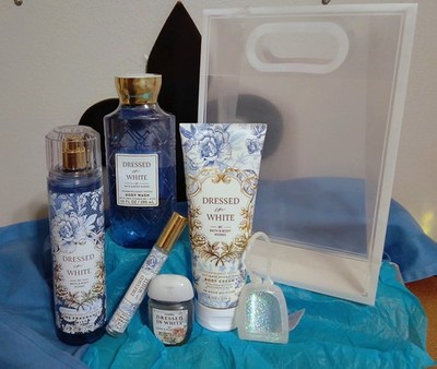 New Bath & Body Works Dressed in White 5 pc set & Gift bag