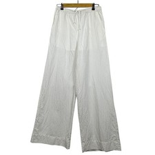 Women Wide Leg Linen Elastic Waist Pants NIA Sz S Beach Coastal Breathab