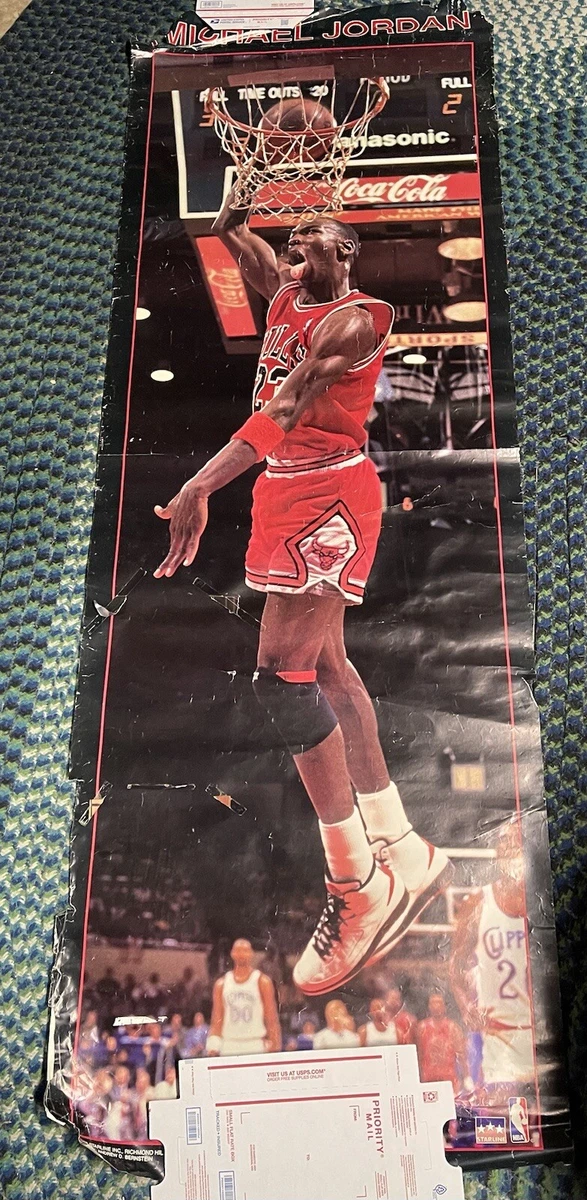 Vintage Starline Michael Jordan Door Poster Life Size Chicago Bulls 26”x72”