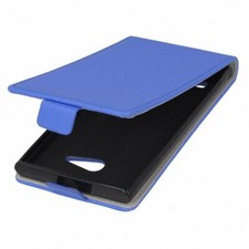 Custodia flip protezione cellulare Wiko Ridge Fab 4G blu pelle imitazione slim flessibile guscio nuovo